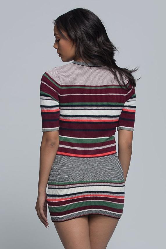 Sheer Collective - Striped Mini Sweater ...